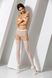 Woman erotic bodystocking tights - Passion S003 white, imitation lace stockings and panties