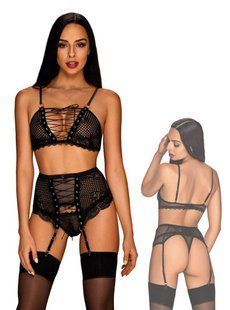 Комплект белья - Obsessive Basitta set Black, S/M 411043 фото