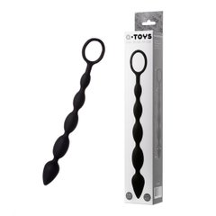 Анальний ланцюжок - Toyfa A-toys М, силикон, черный, 27,6см