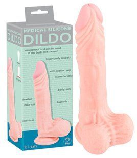 Фалоімітатор з мошонкою - Medical Silicone Dildo 21 cm 61325266650000 фото
