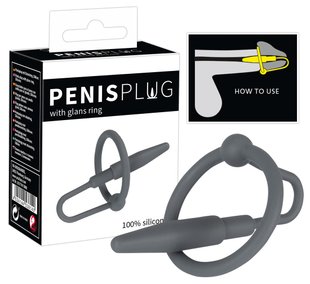 Эрекционное кольцо - Penis Plug with Glans Ring