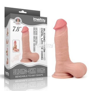 Фаллоимитатор - 7.8'' Sliding Skin Dildo - Whole Testicle Flesh