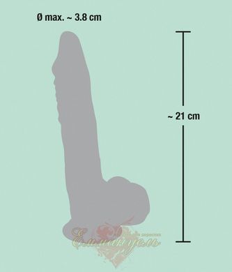 Phalloimitator with scrotum - Medical Silicone Dildo 21 cm