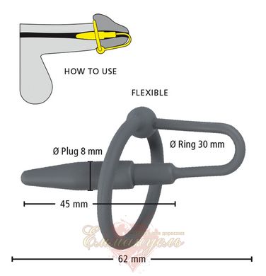 Ерекційне кільце - Penis Plug with Glans Ring