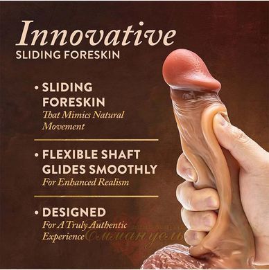 Dildo with scrotum - Blush Renaissance Raphael 9.5&rdquo; with Sliding Foreskin, Squeezable Balls & Suction Cup &ndash; Dual Density Silicone 614000009801 &mdash; photos