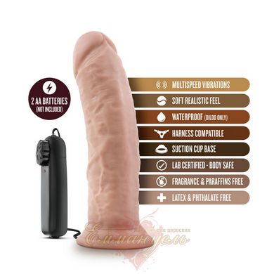 Вібратор з присоскою - Dr. Skin - Dr. Joe 8 Inch Vibrating Cock with Suction Cup, Vanilla