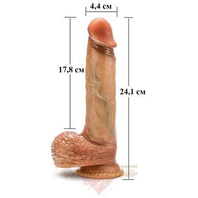 Dildo with scrotum - Blush Renaissance Raphael 9.5&rdquo; with Sliding Foreskin, Squeezable Balls & Suction Cup &ndash; Dual Density Silicone 614000009801 &mdash; photos