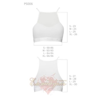 Спортивний топ із прозорою вставкою - Passion PS006 TOP S, white