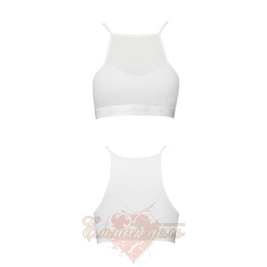 Спортивный топ с прозрачной вставкой - Passion PS006 TOP S, white