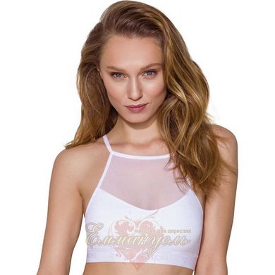 Sports top with transparent insert - Passion PS006 TOP S, white