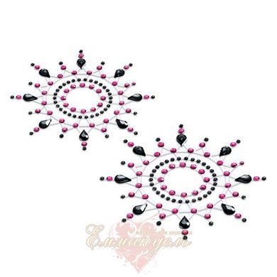 Пестіс з кристалів - Petits Joujoux Gloria set of 3 - Black/Pink, прикраса на груди і вульву