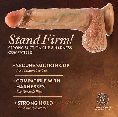 Dildo with scrotum - Blush Renaissance Raphael 9.5&rdquo; with Sliding Foreskin, Squeezable Balls & Suction Cup &ndash; Dual Density Silicone 614000009801 &mdash; photos