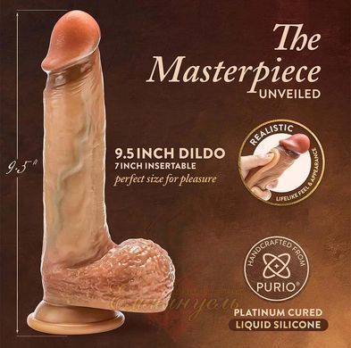Dildo with scrotum - Blush Renaissance Raphael 9.5&rdquo; with Sliding Foreskin, Squeezable Balls & Suction Cup &ndash; Dual Density Silicone 614000009801 &mdash; photos
