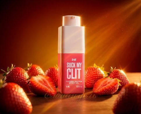 Смоктайзер для клітора Intt Suck My Clit Wild Strawberry (15 мл) &mdash; гель з ефектом посмоктування  SX4002 фото
