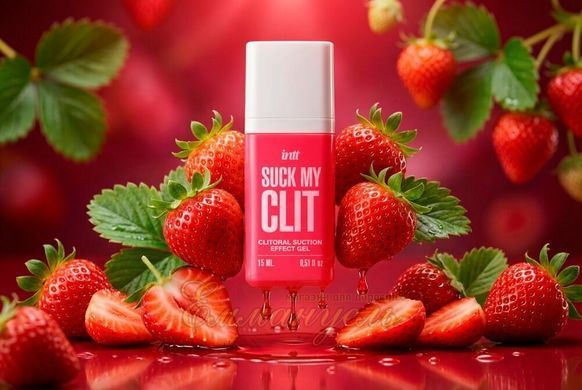 Смоктайзер для клітора Intt Suck My Clit Wild Strawberry (15 мл) &mdash; гель з ефектом посмоктування  SX4002 фото