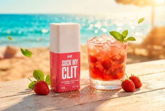 Смоктайзер для клітора Intt Suck My Clit Wild Strawberry (15 мл) &mdash; гель з ефектом посмоктування  SX4002 фото