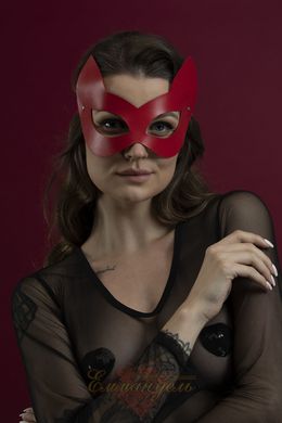 Cat mask Feral Feelings - Kitten Mask, genuine leather, red