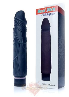 Vibrator - Real Skin Multispeed Black, 22 см