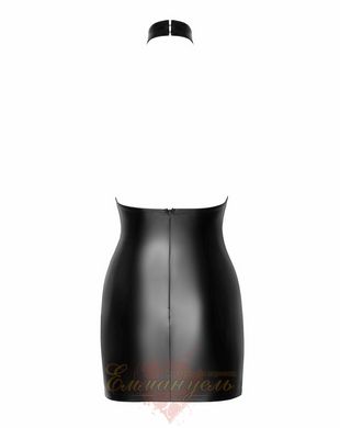 Сукня вінілова з напівпрозорим верхом - F311 Noir Handmade Eros, з квітковим візерунком, чорна, M