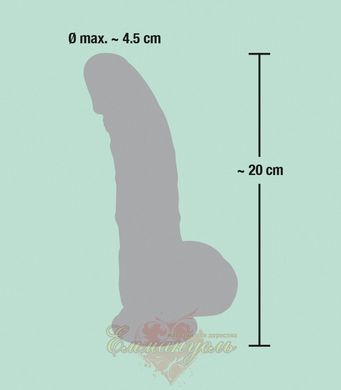 Phalloimitator with scrotum - Medical Silicone Dildo 20 cm