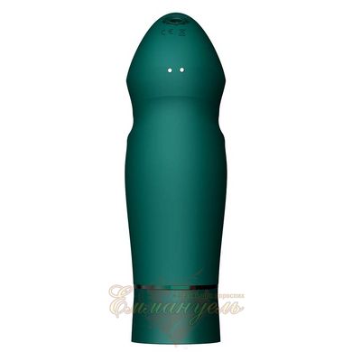 Compact smart sex machine Zalo – Sesh Turquoise Green, 2 attachments, remote control, Swarovski crystal