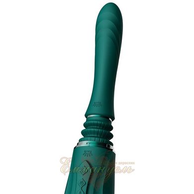 Compact smart sex machine Zalo – Sesh Turquoise Green, 2 attachments, remote control, Swarovski crystal