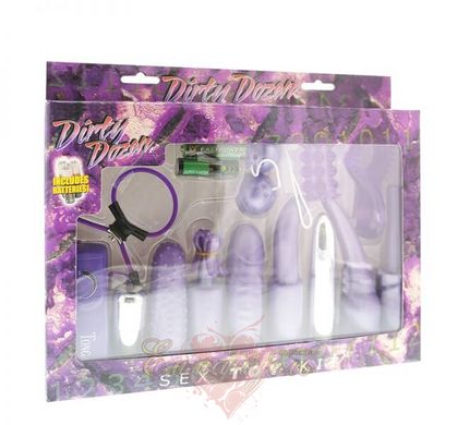 Набір секс іграшок - Dirty Dozen Sex Toy Kit, Purple
