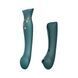 Смартвибратор 3в1 Zalo &mdash; Queen set Jewel Green, пульсирующая жемчужина и вакуум, кристалл Swarovski SO6663 фото