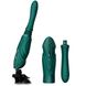 Compact smart sex machine Zalo – Sesh Turquoise Green, 2 attachments, remote control, Swarovski crystal