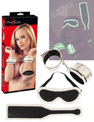 Set of BDSM - Fetish Set Glow in the Dark, mask, handcuffs, paddle