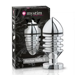 Metal butt plug - Mystim Hector Helix S for electrostimulator, diameter 4cm