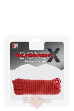 Bondage rope - BONDX LOVE ROPE - 5M, RED DT20856 &mdash; photos