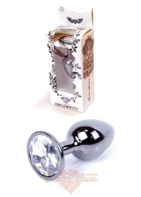 Butt Plug - Jawellery Dark Silver PLUG Clear, S