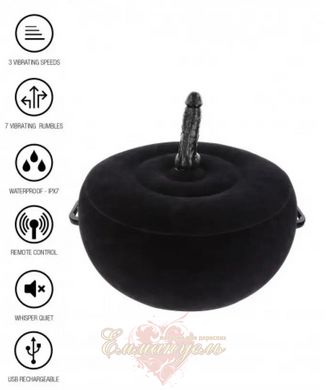 Подушка для секса с реалистичным вибратором - Taboom Fuck Seat W. Remote с дистанционным пультом, черная
