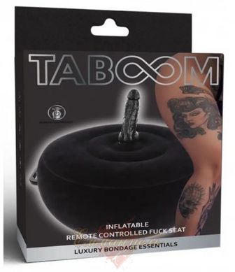 Sex pillow with realistic vibrator - Taboom Fuck Seat W. Remote with remote control, black