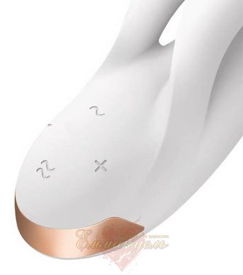 Smart vibrator rabbit with double prongs - Satisfyer Double Flex White