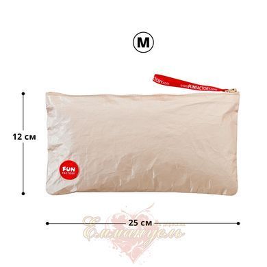 Bag for sex toys - Fun Factory TOYBAG M, golden, with a zipper, 25x12 cm SX1011 &mdash; photos