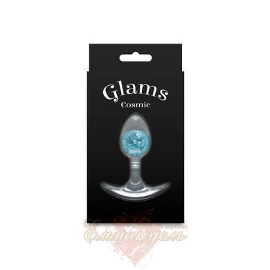 NS Novelties Cosmic Glams Small Blue Crystal Anal Butt Plug SX4336 &mdash; photos