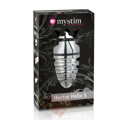 Metal butt plug - Mystim Hector Helix S for electrostimulator, diameter 4cm