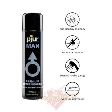 Thick silicone lubricant - pjur MAN Premium Extremeglide 100 ml with long-lasting effect, economical