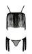 Комплект белья - KASSANDRA SET OpenBra black S/M - Passion Exclusive: лиф из бахромы, трусики-юбка