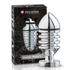 Металлическая анальная пробка - Mystim Hector Helix L для электростимулятора, диаметр 5 см