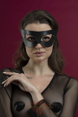 Face Mask Feral Feelings - Mistery Mask, Genuine Leather, Black