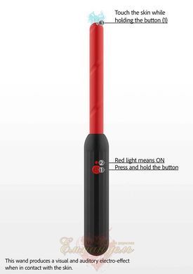 Электростимулятор для БДСМ Taboom Prick Stick, 34 см, красно-чёрный, USB TB17135 фото