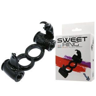Ерекційне кільце - Sweet Ring Double Penis Ring Black 6603BI0504 фото