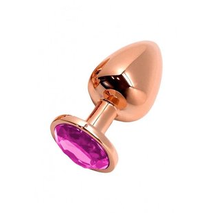 Анальная пробка - Wooomy Tralalo Rose Gold Metal Plug MAGENTA M