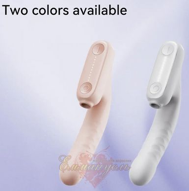 Vacuum vibrator with friction - Qingnan No.7 Thrusting with Suction Pink