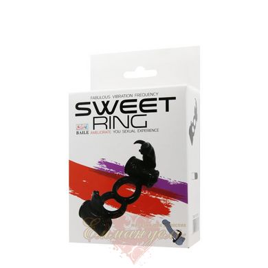 Эрекционное кольцо - Sweet Ring Double Penis Ring Black