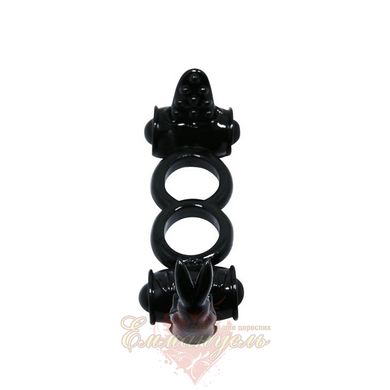 Эрекционное кольцо - Sweet Ring Double Penis Ring Black