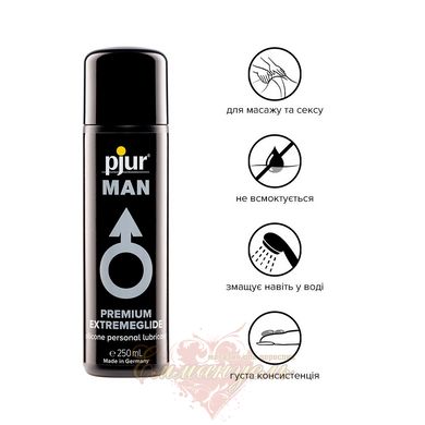 Thick silicone lubricant - pjur MAN Premium Extremeglide 250 ml with long-lasting effect, economical